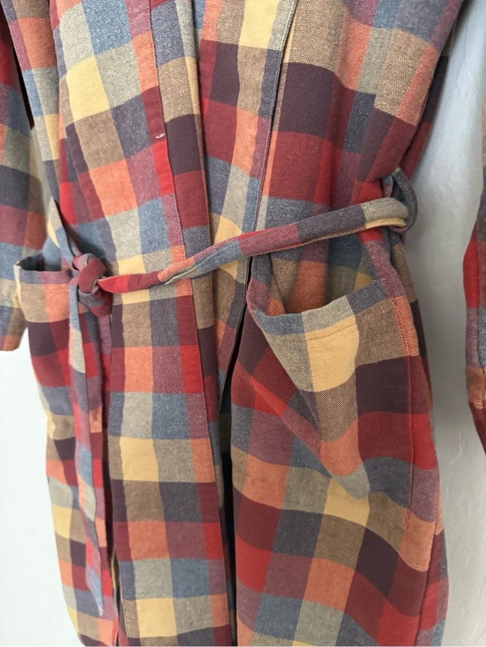L.L.Bean Men's Scotch Plaid Cotton Flannel Robe Large Multicolor Tartan Heritage